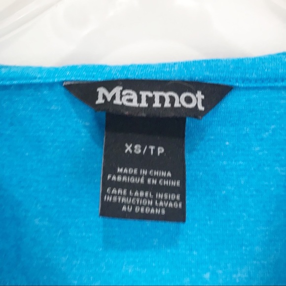 MARMOT Henley Top Shirt w/Pockets & Hood Blue Size XS - Picture 3 of 9
